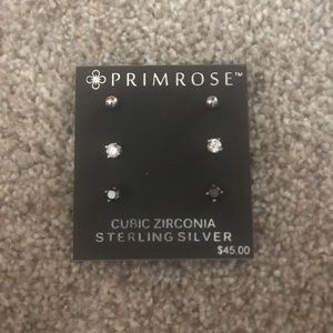 Cubic zirconia/sterling silver earrings